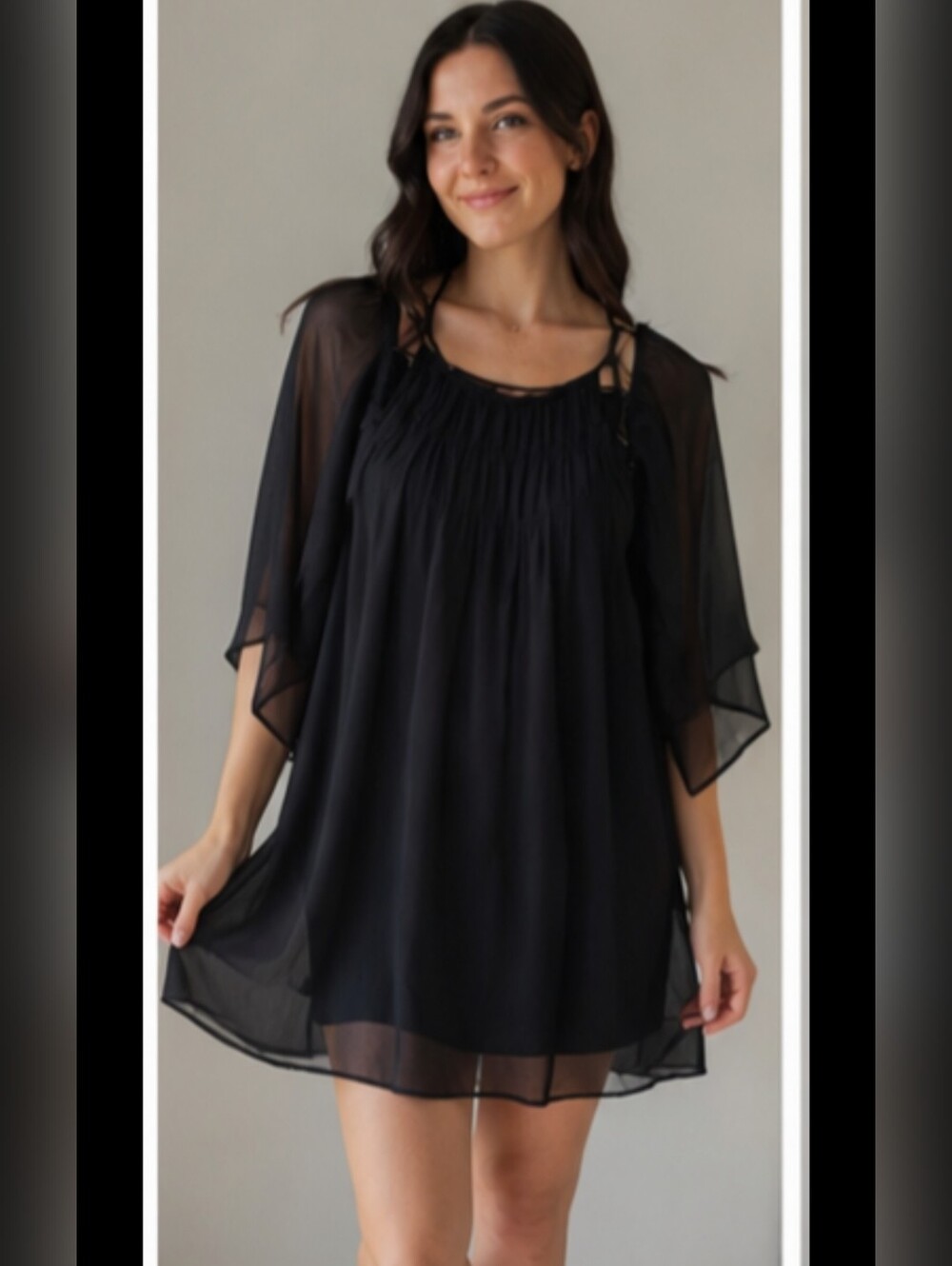 Abercrombie & Fitch Black Cold Shoulder Top